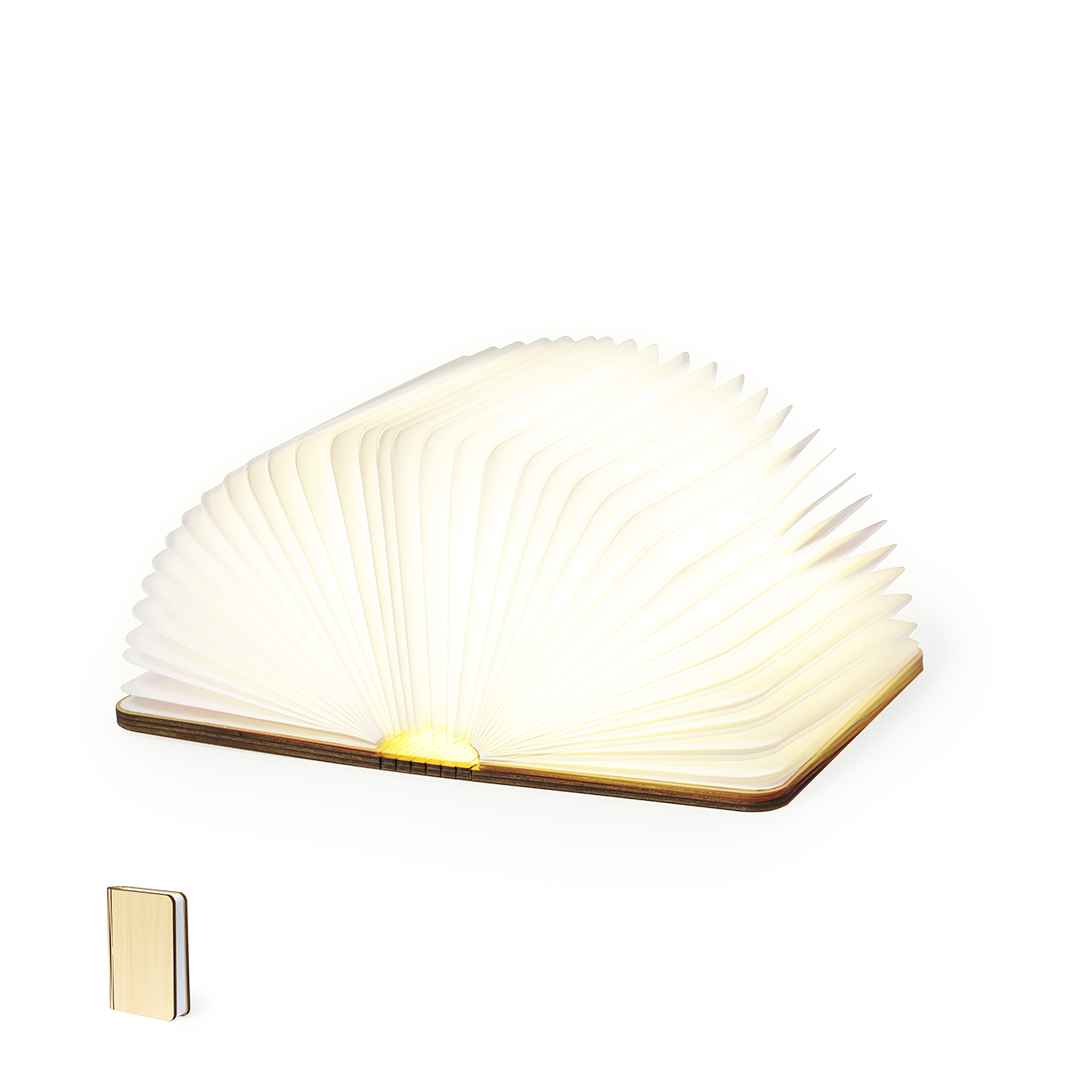 Lámpara personalizada Joneson LED forma libro de madera con batería - Tecnología - Regalo Promocional Personalizado