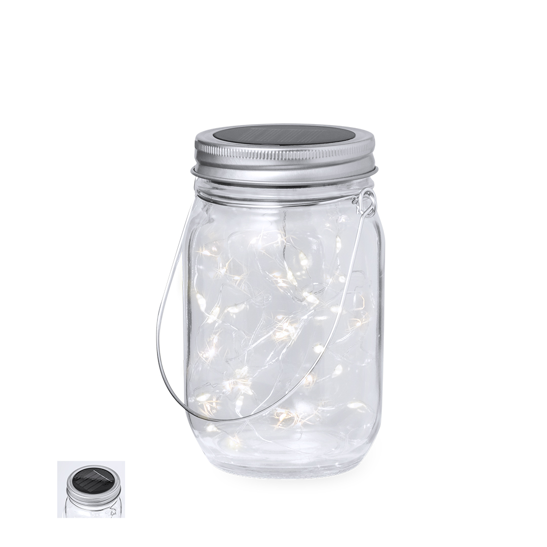 Lámpara personalizada Rodina tarro solar de cristal con 20 LEDs - Tecnología - Regalo Promocional Personalizado