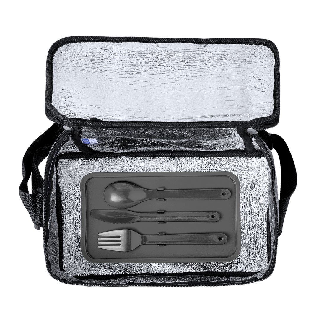Nevera personalizada Glaxia de RPET con fiambrera y cubiertos - Verano - Regalo Promocional Personalizado - imagen 4