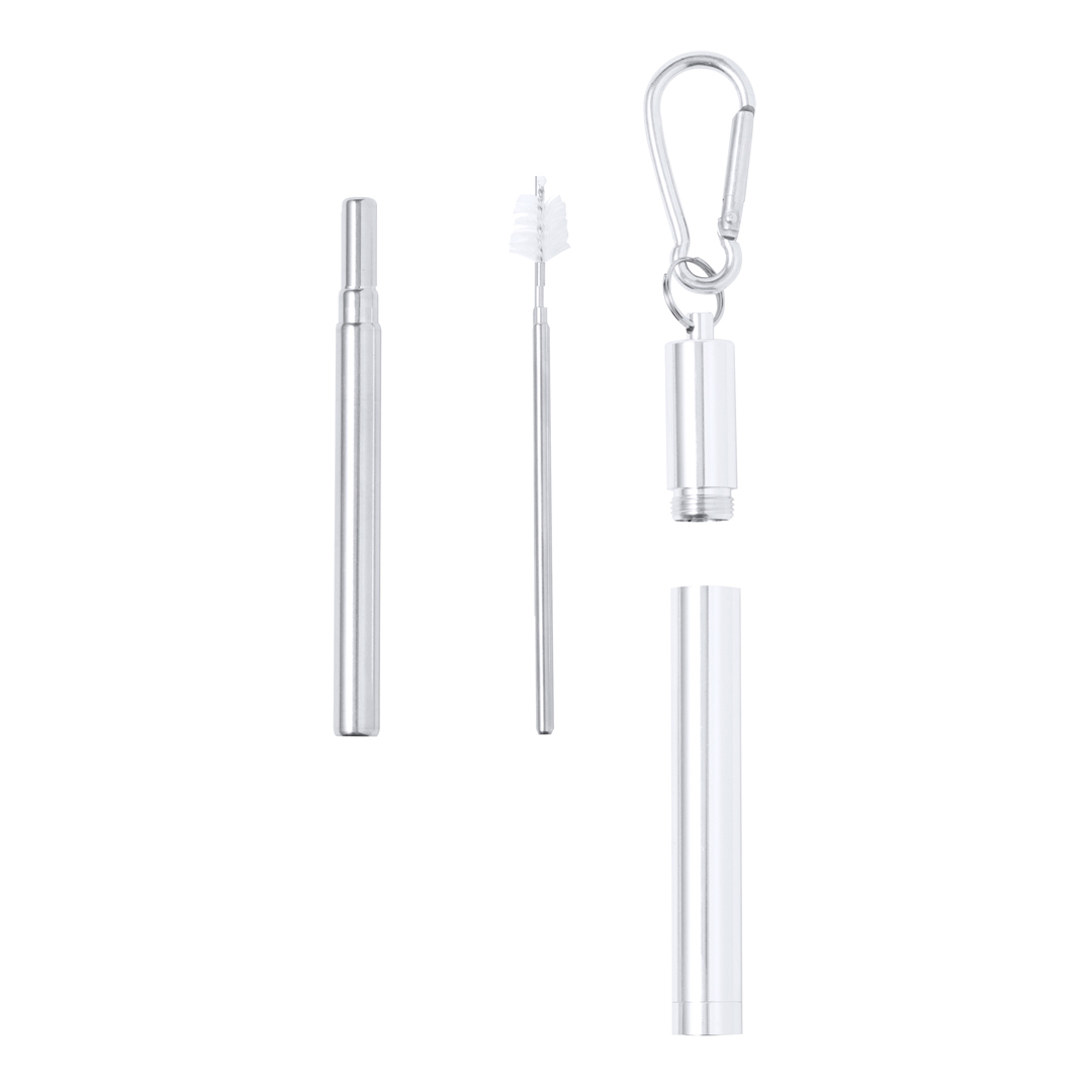 Pajita personalizada Jexor de acero inox extensible con limpiador - Otros accesorios bodega - Regalo Promocional Personalizado - vista alternativa