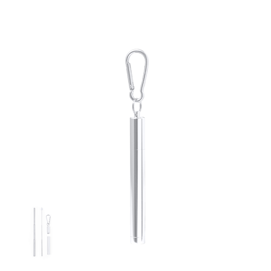 Pajita personalizada Jexor de acero inox extensible con limpiador - Otros accesorios bodega - Regalo Promocional Personalizado