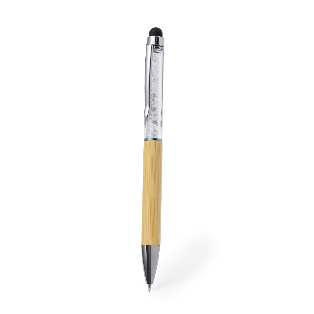 Bolígrafo puntero elegante personalizado Loev de bambú con cristales diamante - Oficina - Regalo Promocional Personalizado