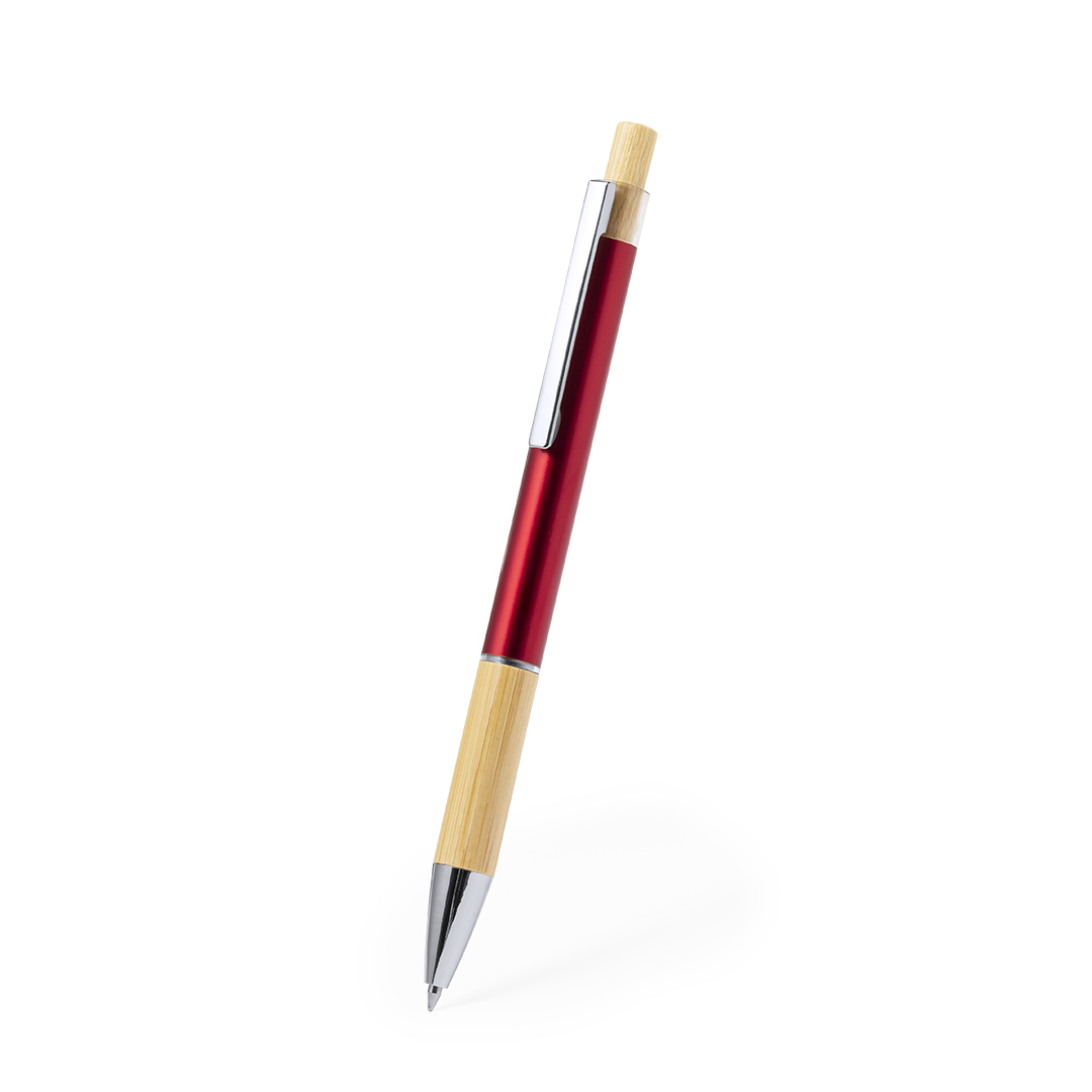 Bolígrafo personalizado Weler de bambú y aluminio reciclado