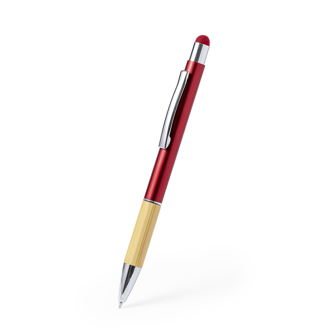 Bolígrafo puntero elegante personalizado Piket de bambú y aluminio giratorio