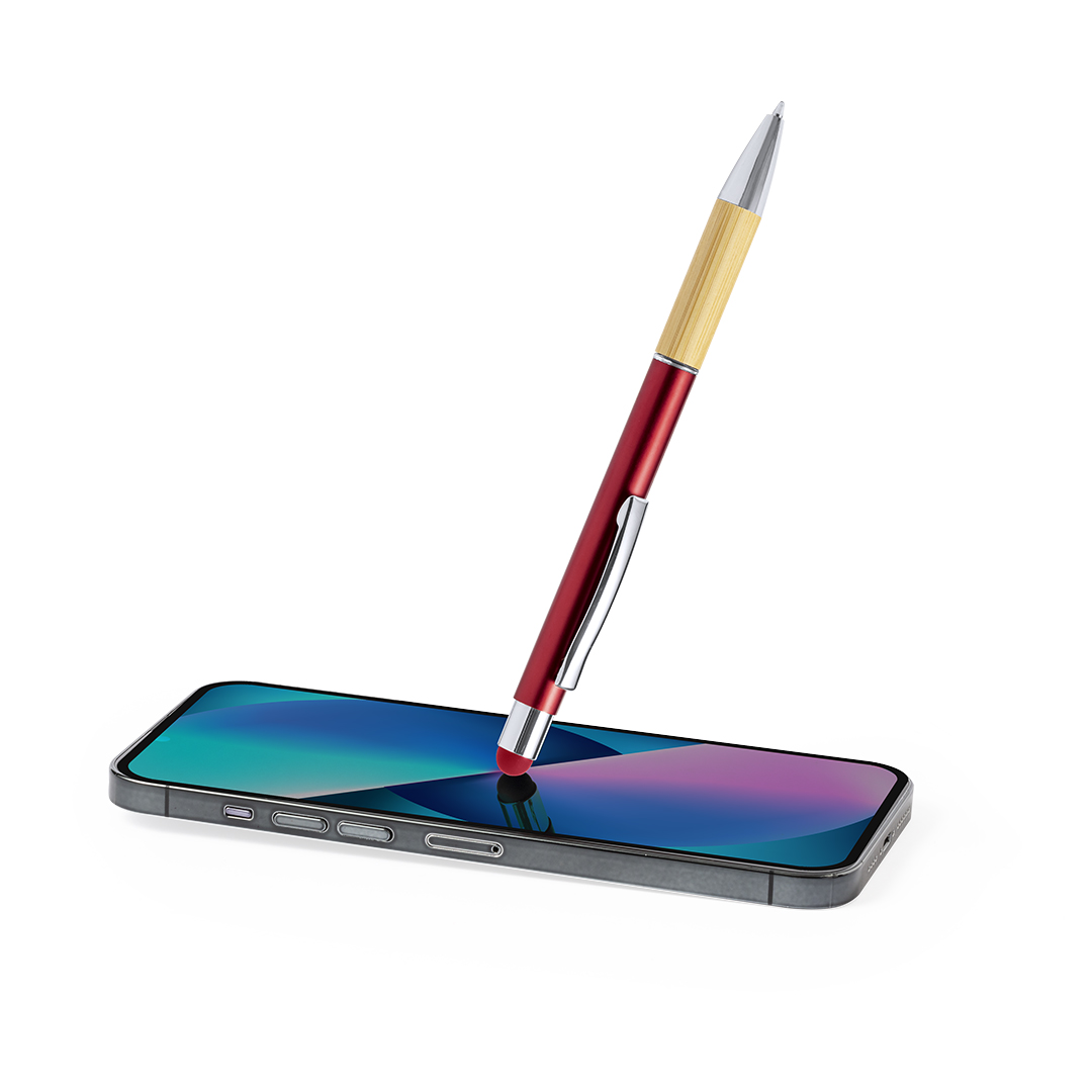 Bolígrafo puntero elegante personalizado Piket de bambú y aluminio giratorio - Oficina - Regalo Promocional Personalizado - vista alternativa