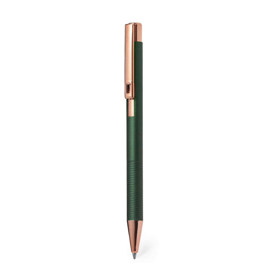 Bolígrafo personalizado Raitox de aluminio con detalles cobre - Oficina - Regalo Promocional Personalizado