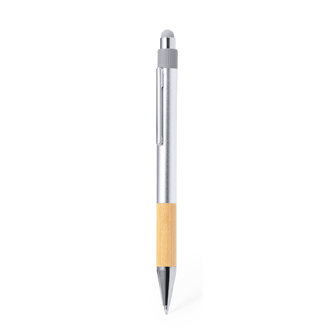 Bolígrafo puntero elegante personalizado Deimox de bambú y aluminio reciclado GRS - Oficina - Regalo Promocional Personalizado