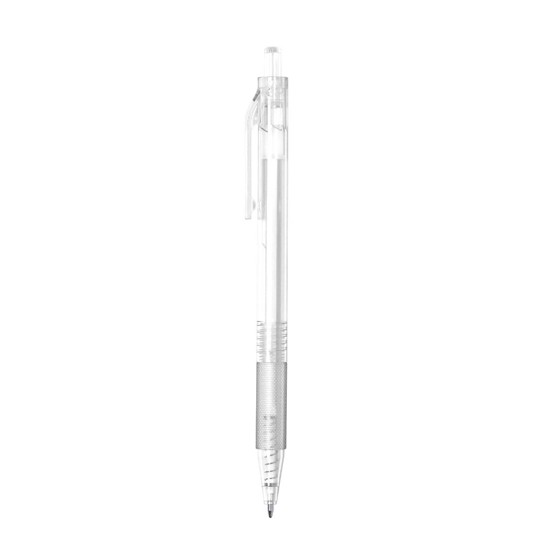 Bolígrafo personalizado Groslin de RPET transparente con empuñadura - Oficina - Regalo Promocional Personalizado
