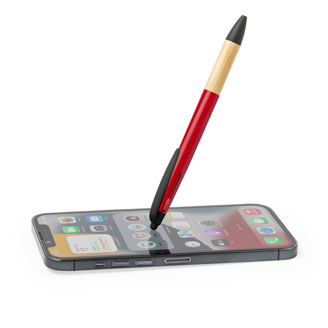 Bolígrafo puntero práctico personalizado Milok de bambú con 3 tintas - Oficina - Regalo Promocional Personalizado - vista alternativa