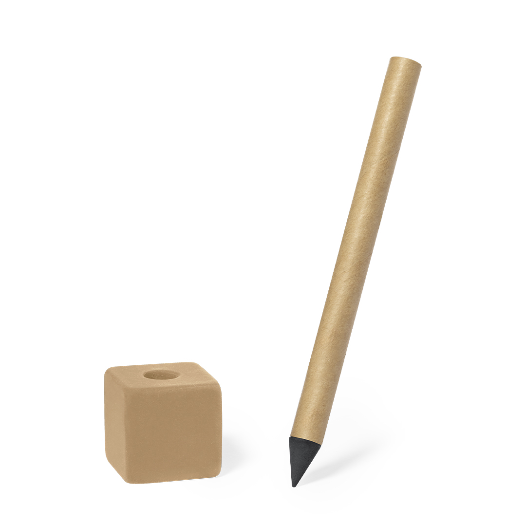 Lápiz eterno personalizado Soiny de cartón reciclado con soporte