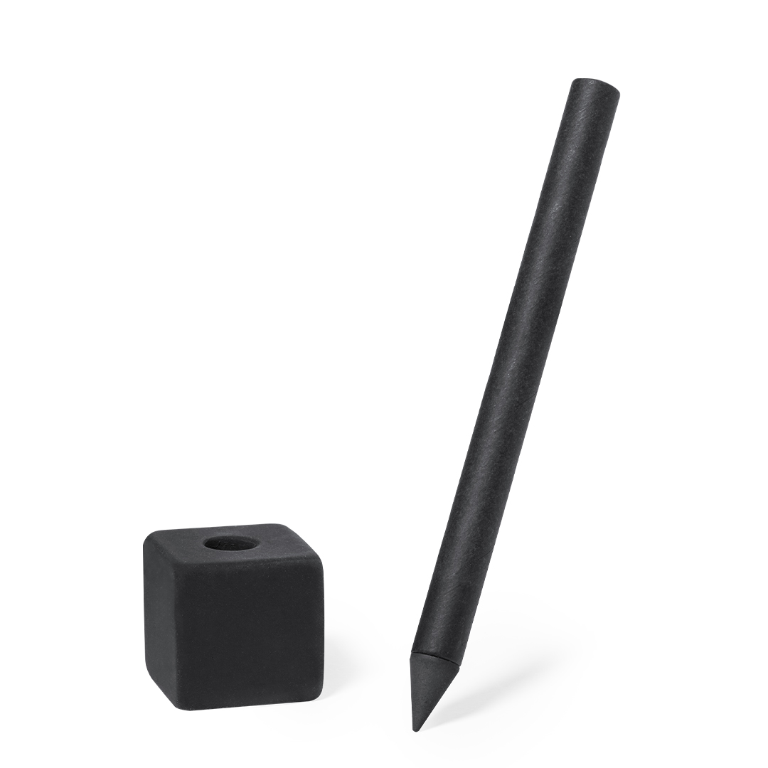 Lápiz eterno personalizado Soiny de cartón reciclado con soporte - Oficina - Regalo Promocional Personalizado - vista alternativa