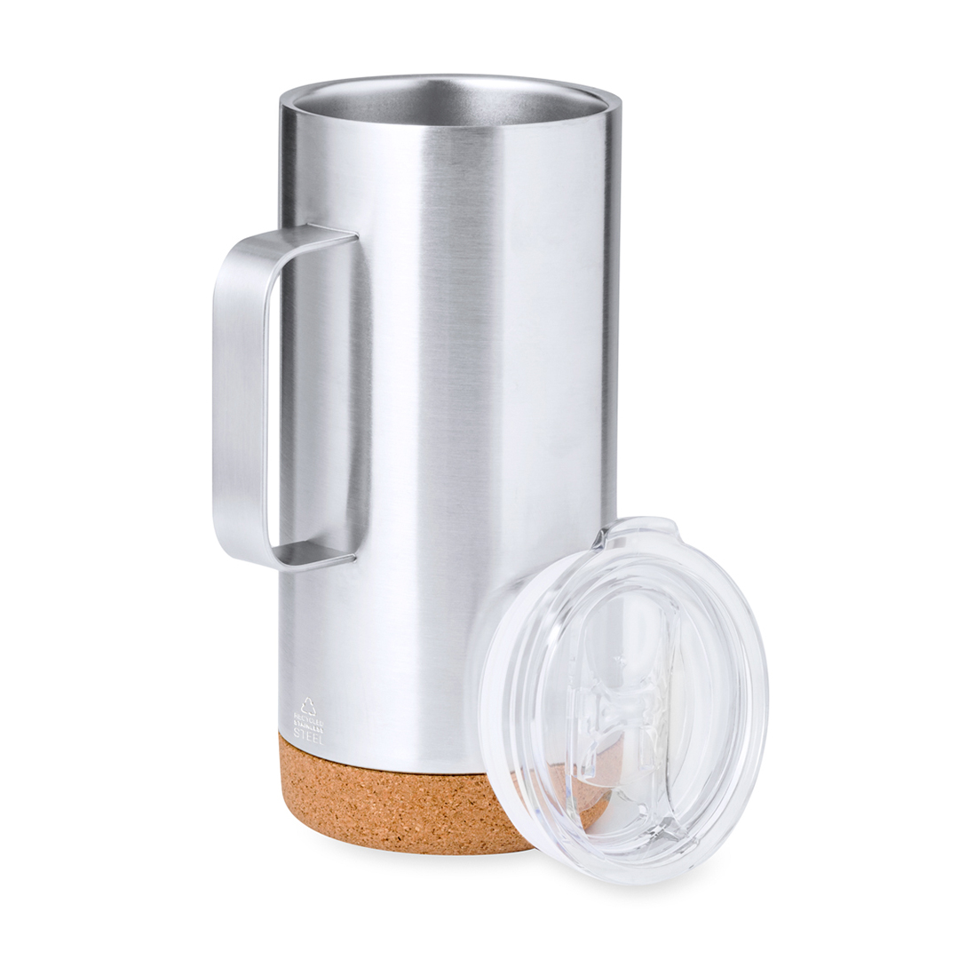 Taza térmica personalizada Frilan de acero inox reciclado con corcho de 450ml - Tazas y vasos personalizados - Regalo Promocional Personalizado - imagen 7