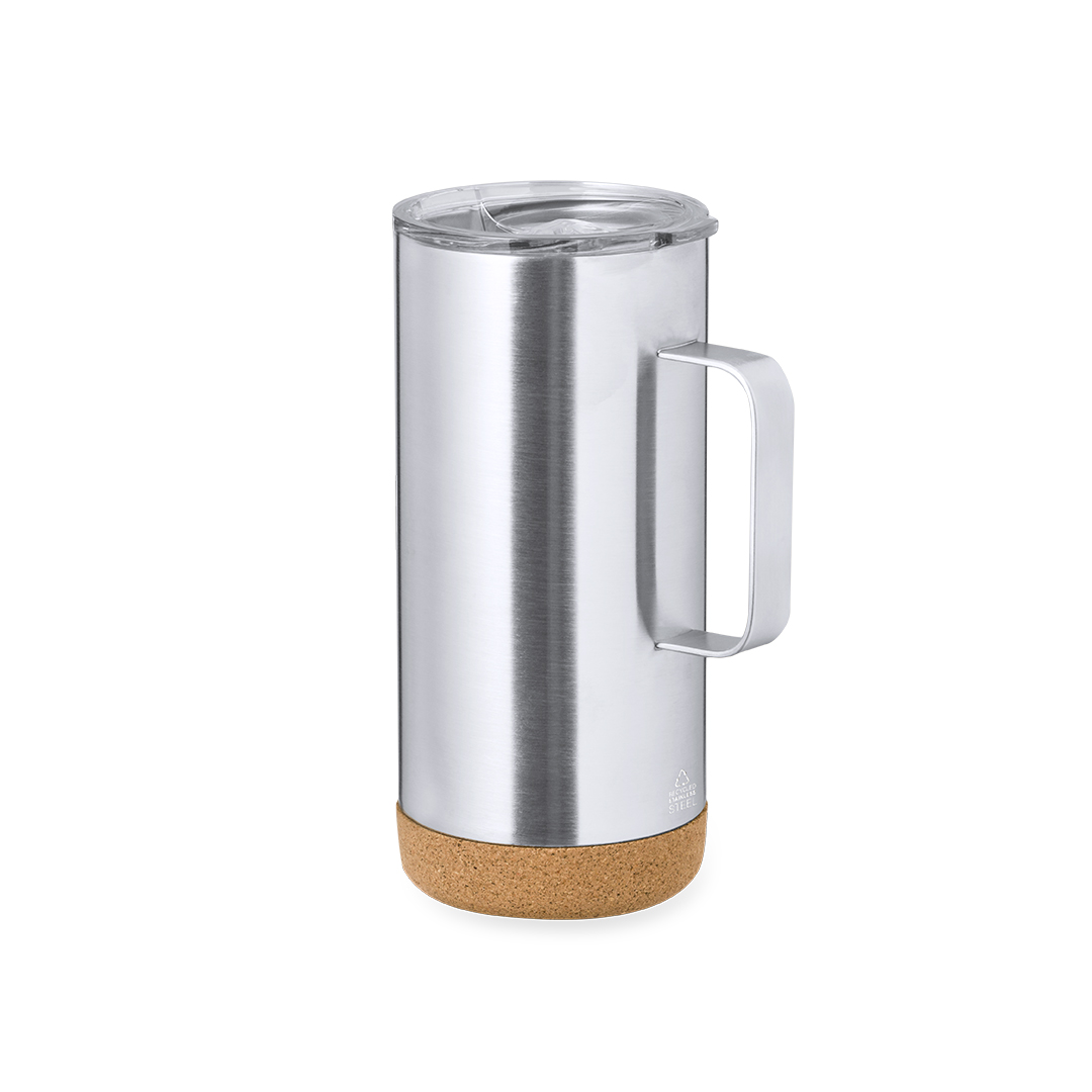 Taza térmica personalizada Frilan de acero inox reciclado con corcho de 450ml - Tazas y vasos personalizados - Regalo Promocional Personalizado