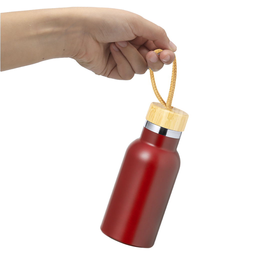 Bidón personalizado Térmico Flazer de 350ml en acero inoxidable con tapón de bambú - Termos personalizados - Regalo Promocional Personalizado - imagen 3