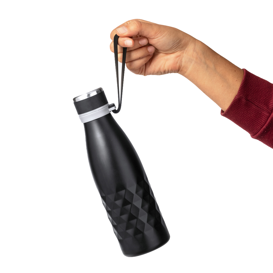 Bidón personalizado Térmico Hexor de 550ml con patrón en rombo y asa de silicona - Termos personalizados - Regalo Promocional Personalizado - vista alternativa