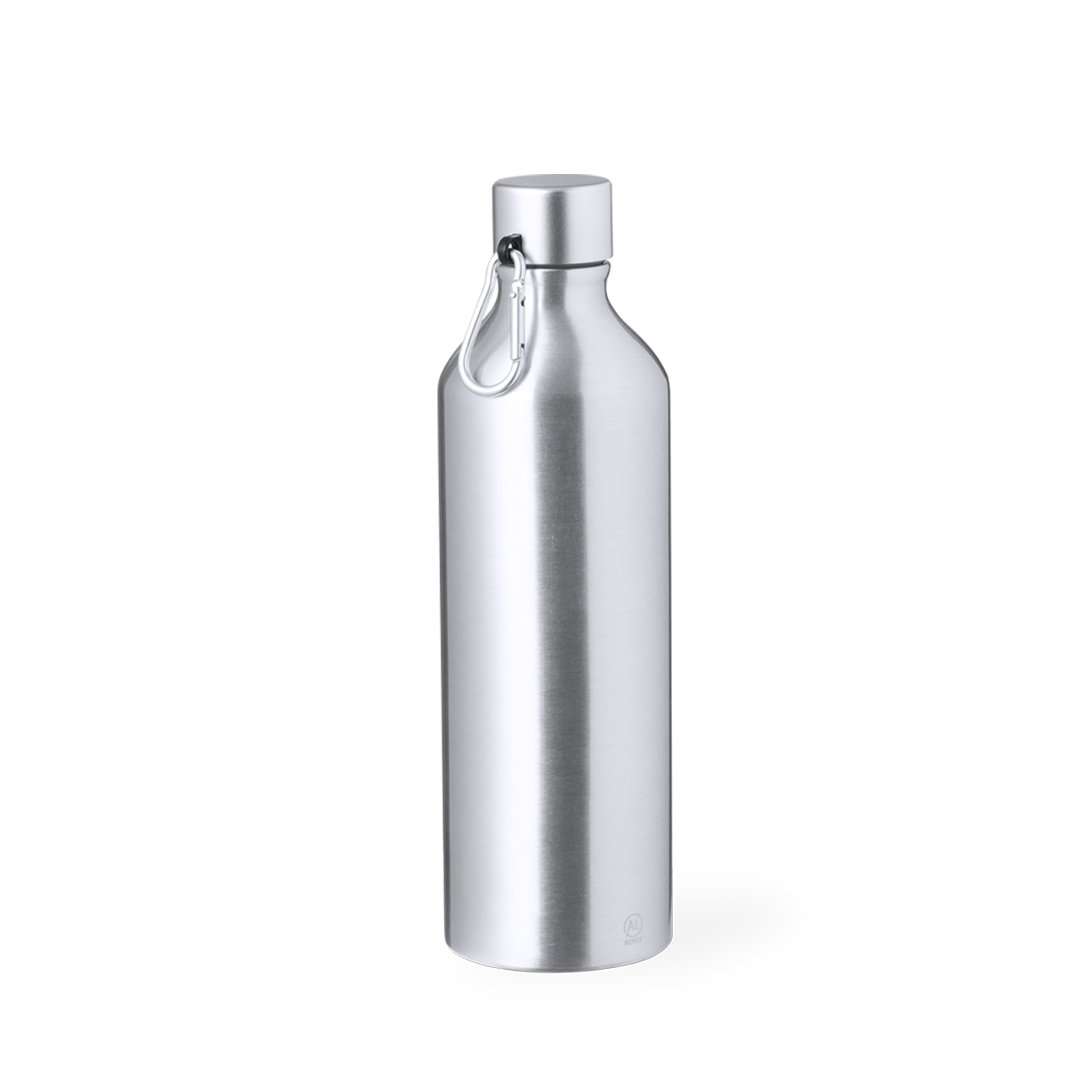 Bidón personalizado Winex de 800ml en aluminio reciclado con mosquetón y certificación GRS - Tazas y botellas - Regalo Promocional Personalizado