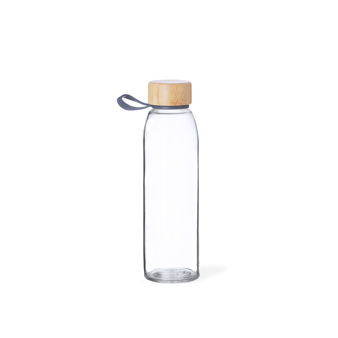 Bidón personalizado Toniox de 500ml en cristal con tapón de bambú y asa de silicona - Tazas y botellas - Regalo Promocional Personalizado