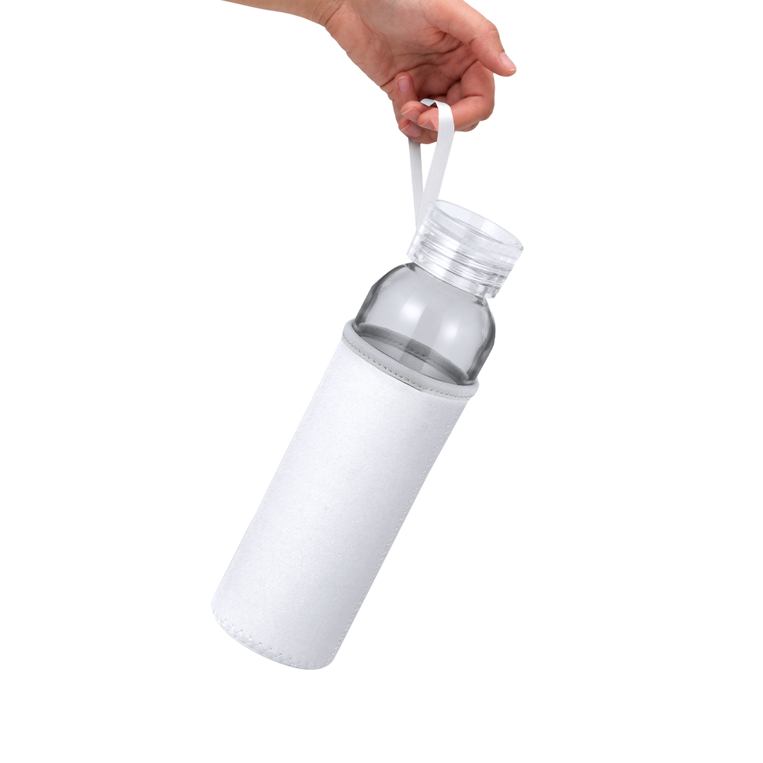 Bidón personalizado Venen de 500ml en cristal con asa de silicona y funda soft shell - Tazas y botellas - Regalo Promocional Personalizado - imagen 6