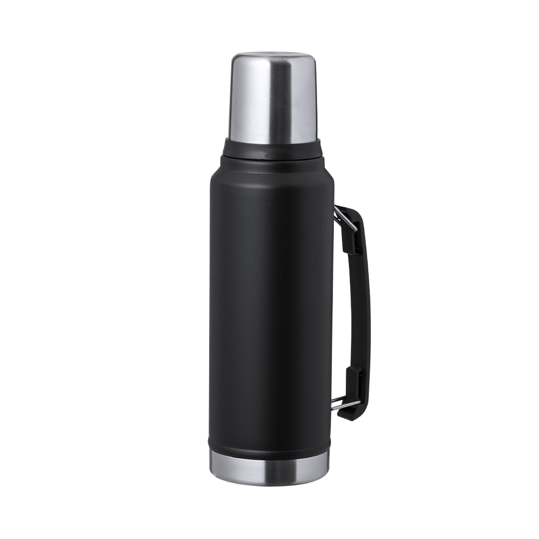 Termo de acero inox personalizado Jokinen  con vaso lateral de 1L - Termos personalizados - Regalo Promocional Personalizado