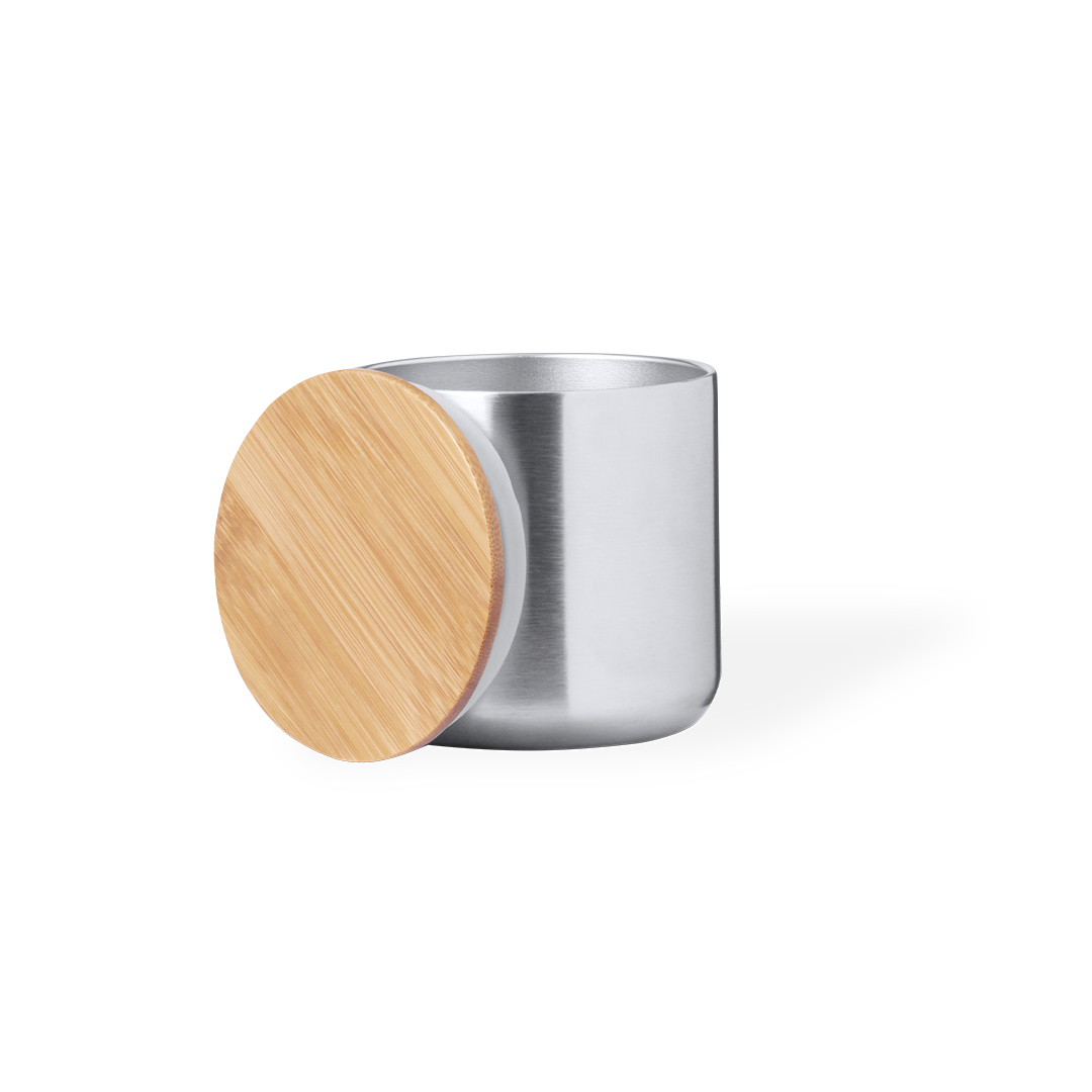 Set personalizado Debris bidón y vaso térmico de acero inox bambú