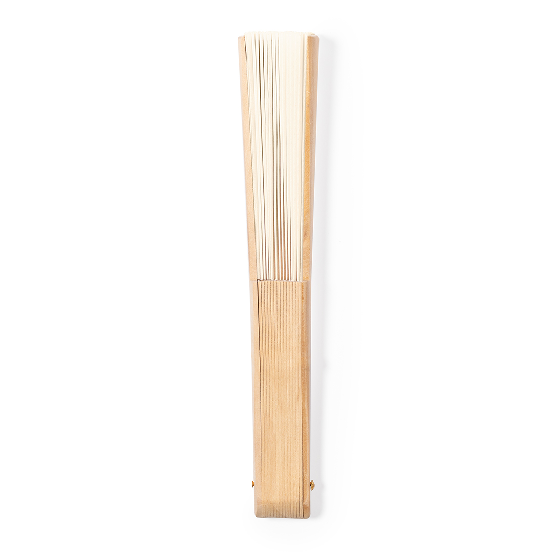 Abanico Sayiri de madera y algodón poléster corporativo - Verano - Regalo Promocional Personalizado - imagen 3