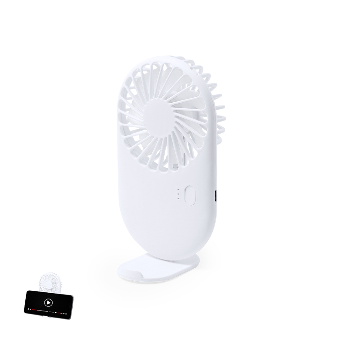 Ventilador portátil personalizado Fanger de ABS con soporte smartphone - Verano - Regalo Promocional Personalizado