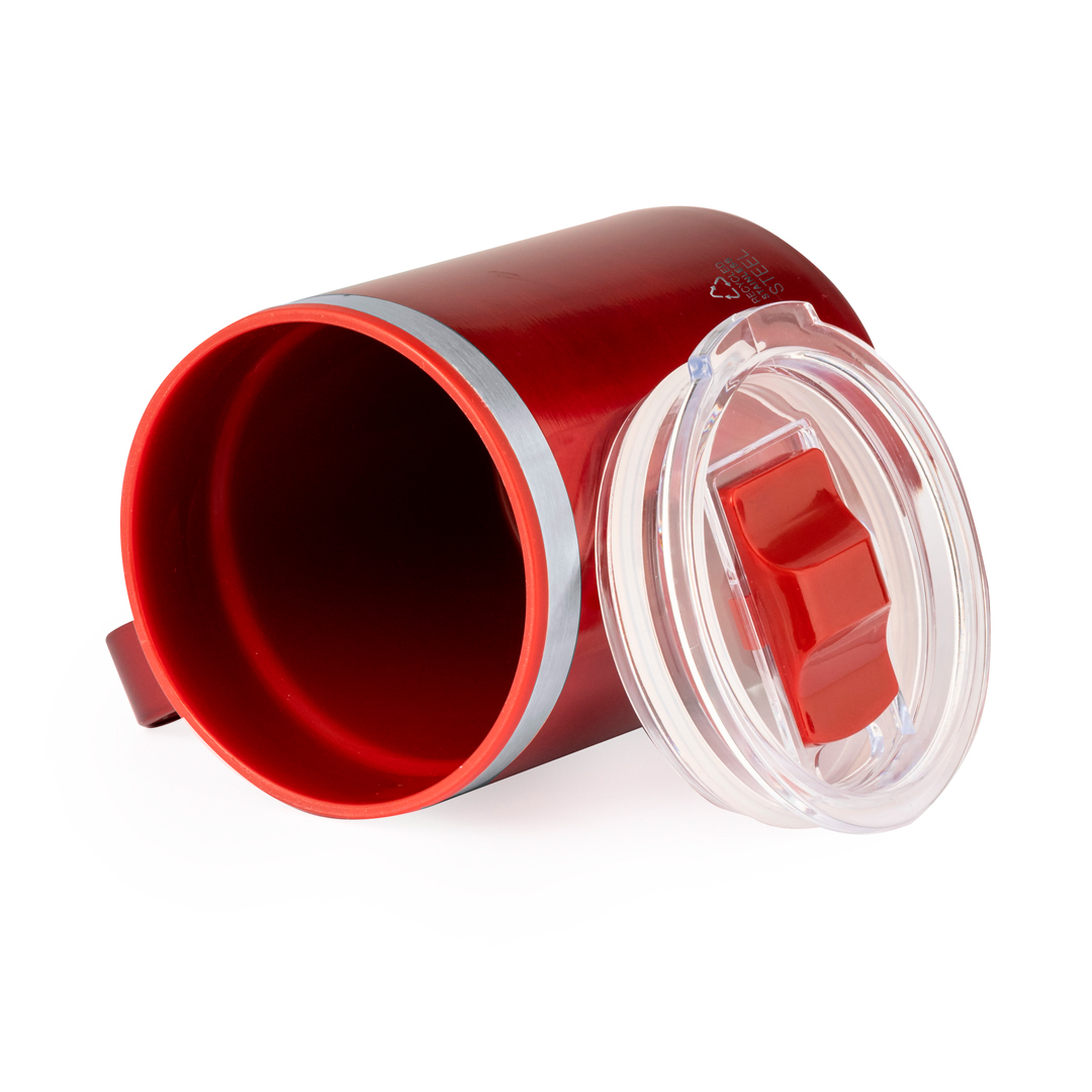 Taza térmica personalizada Suprax de acero inox reciclado metalizado de 400ml