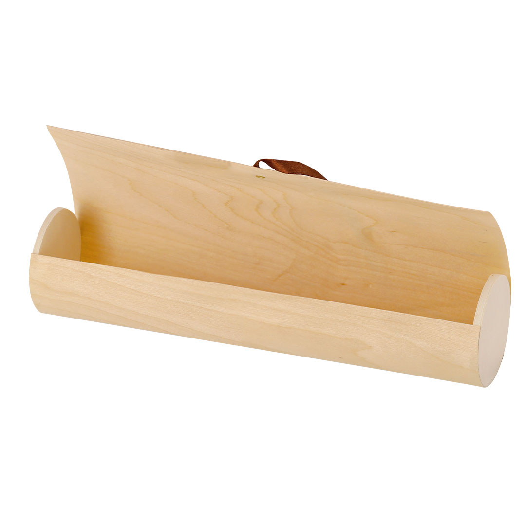Caja de presentación personalizada Majan cilíndrica de madera con cierre de cuerda - Packaging - Cajas - Regalo Promocional Personalizado - vista alternativa