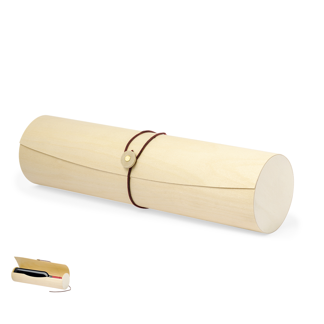 Caja de presentación personalizada Majan cilíndrica de madera con cierre de cuerda - Packaging - Cajas - Regalo Promocional Personalizado
