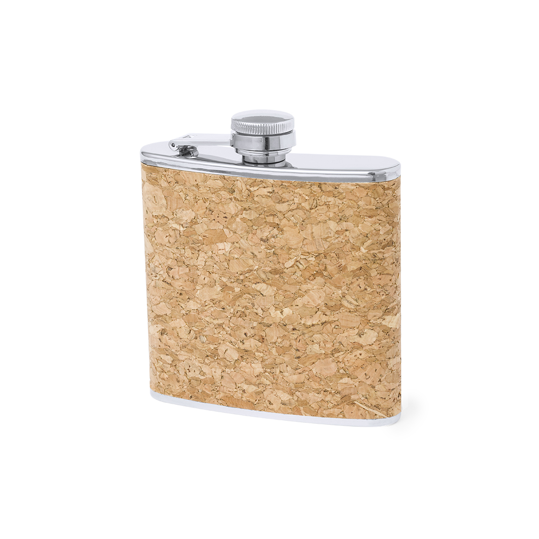Petaca personalizada Grotan de corcho natural 170ml - Otros accesorios bodega - Regalo Promocional Personalizado