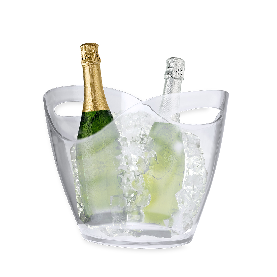 Cubitera personalizada Aretha transparente de PS de 8 litros