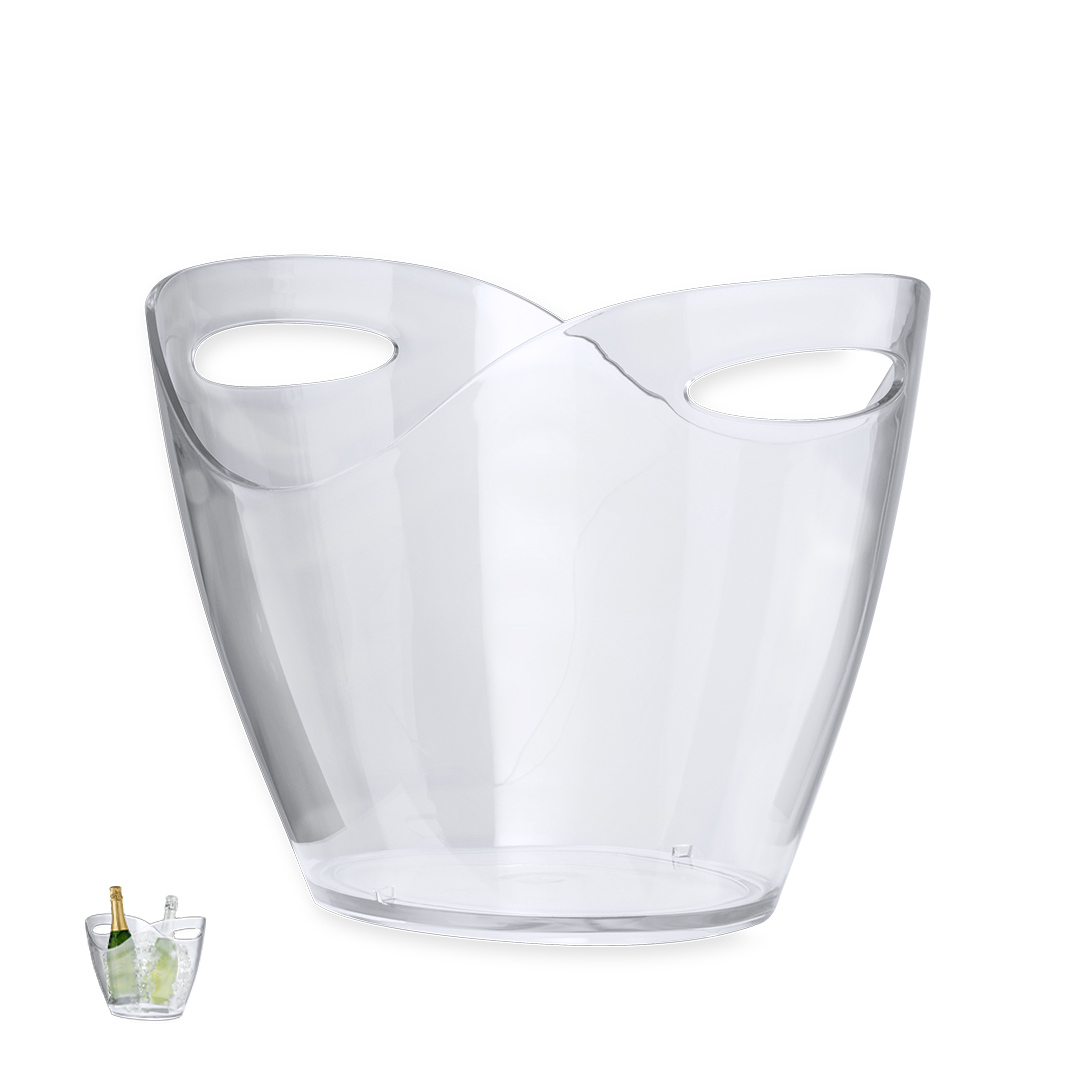 Cubitera personalizada Aretha transparente de PS de 8 litros - Otros accesorios bodega - Regalo Promocional Personalizado