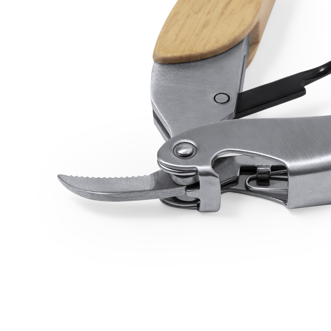 Sacacorchos abridor personalizado Mansen de acero inox con mango de madera - Hogar - Regalo Promocional Personalizado - imagen 4