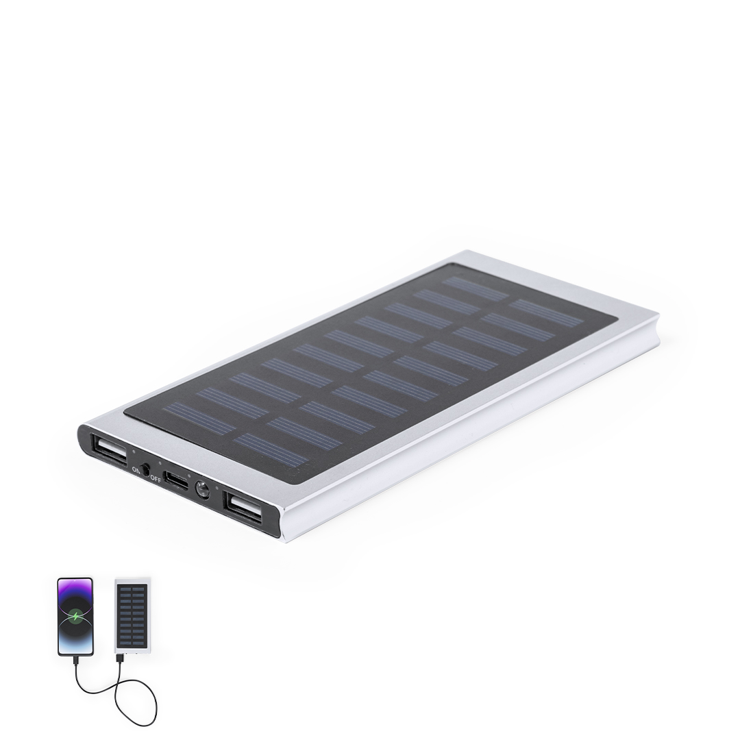 Power Bank personalizado Bernant de 8000mAh recarga solar aluminio - Tecnología - Regalo Promocional Personalizado
