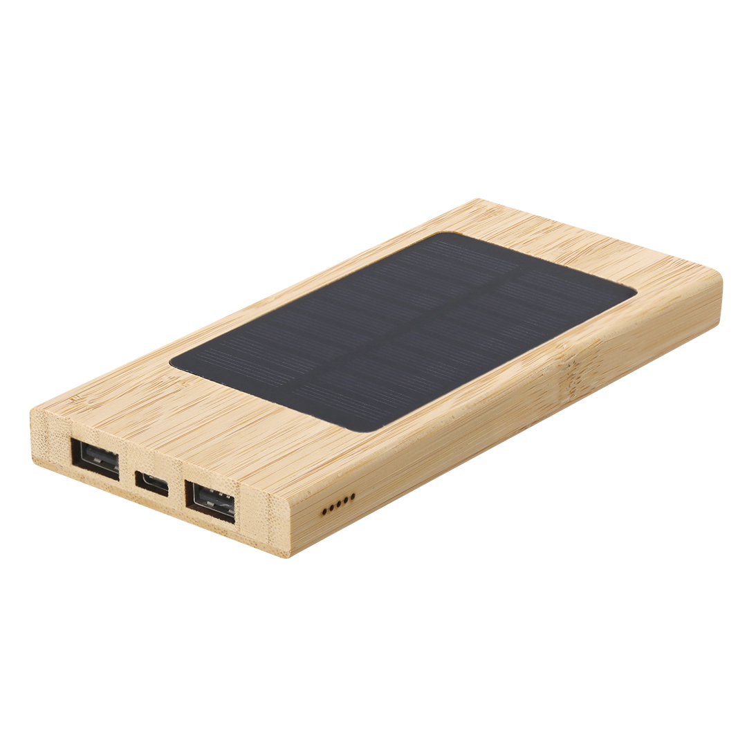 Power Bank personalizada Molden solar de bambú de 4000mAh
