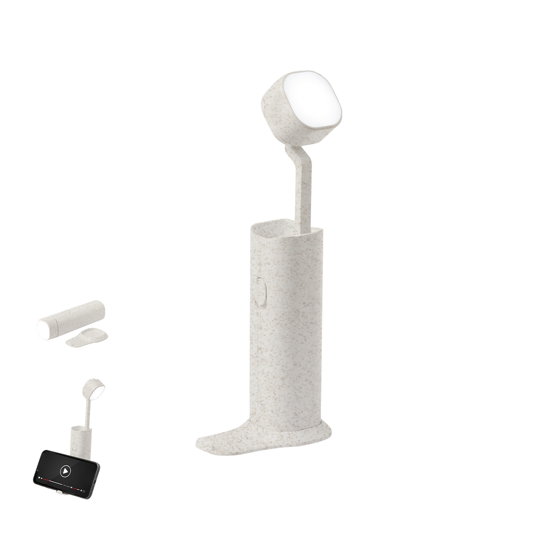 Lámpara multifunción personalizada Olan de caña de trigo con soporte móvil - Tecnología - Regalo Promocional Personalizado