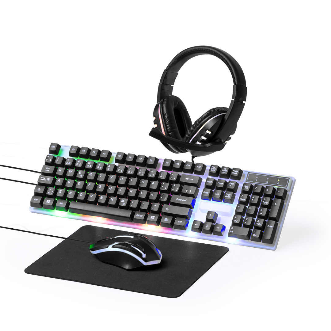 Set gamer personalizado Thrym completo con LED multicolor - Tecnología - Regalo Promocional Personalizado