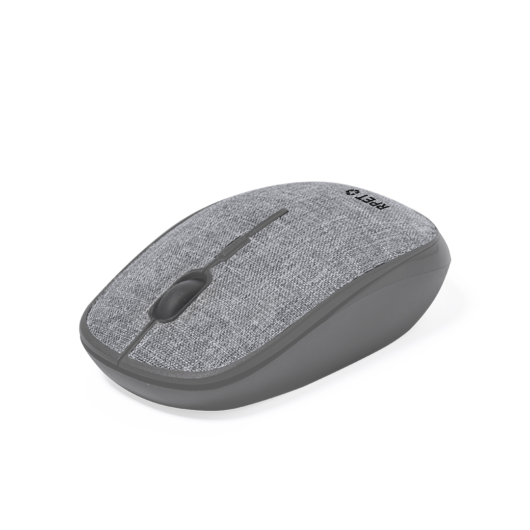 Ratón óptico inalámbrico personalizado Elington con superficie de RPET - Tecnología - Regalo Promocional Personalizado