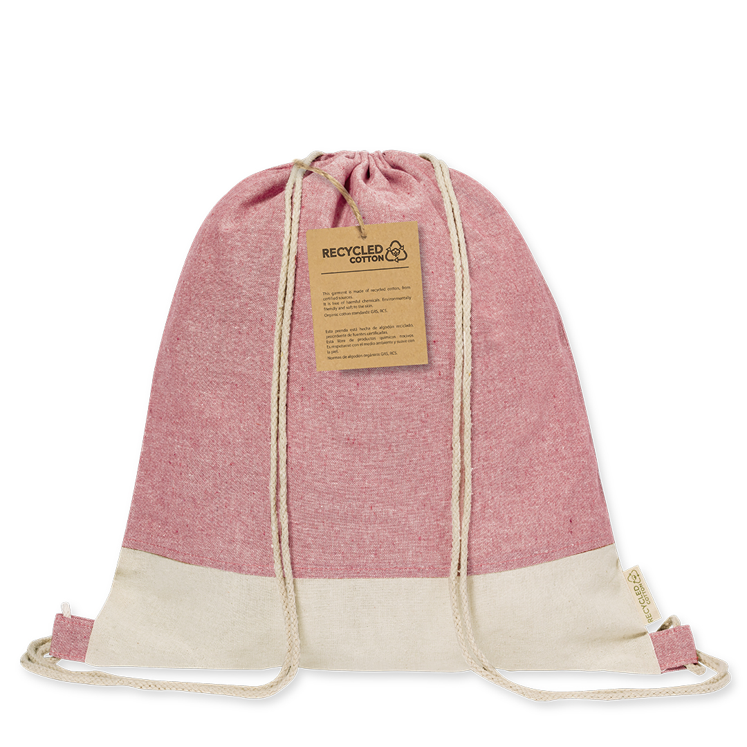 Mochila personalizada Vexira de cuerdas en algodón reciclado 100% - Mochilas personalizadas - Regalo Promocional Personalizado