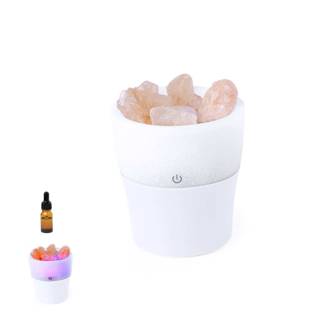 Difusor aromático personalizado Boucher con sal Himalaya LED