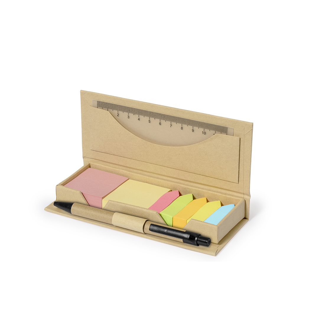 Set de oficina personalizado Alisio de cartón reciclado con notas adhesivas - Oficina - Regalo Promocional Personalizado