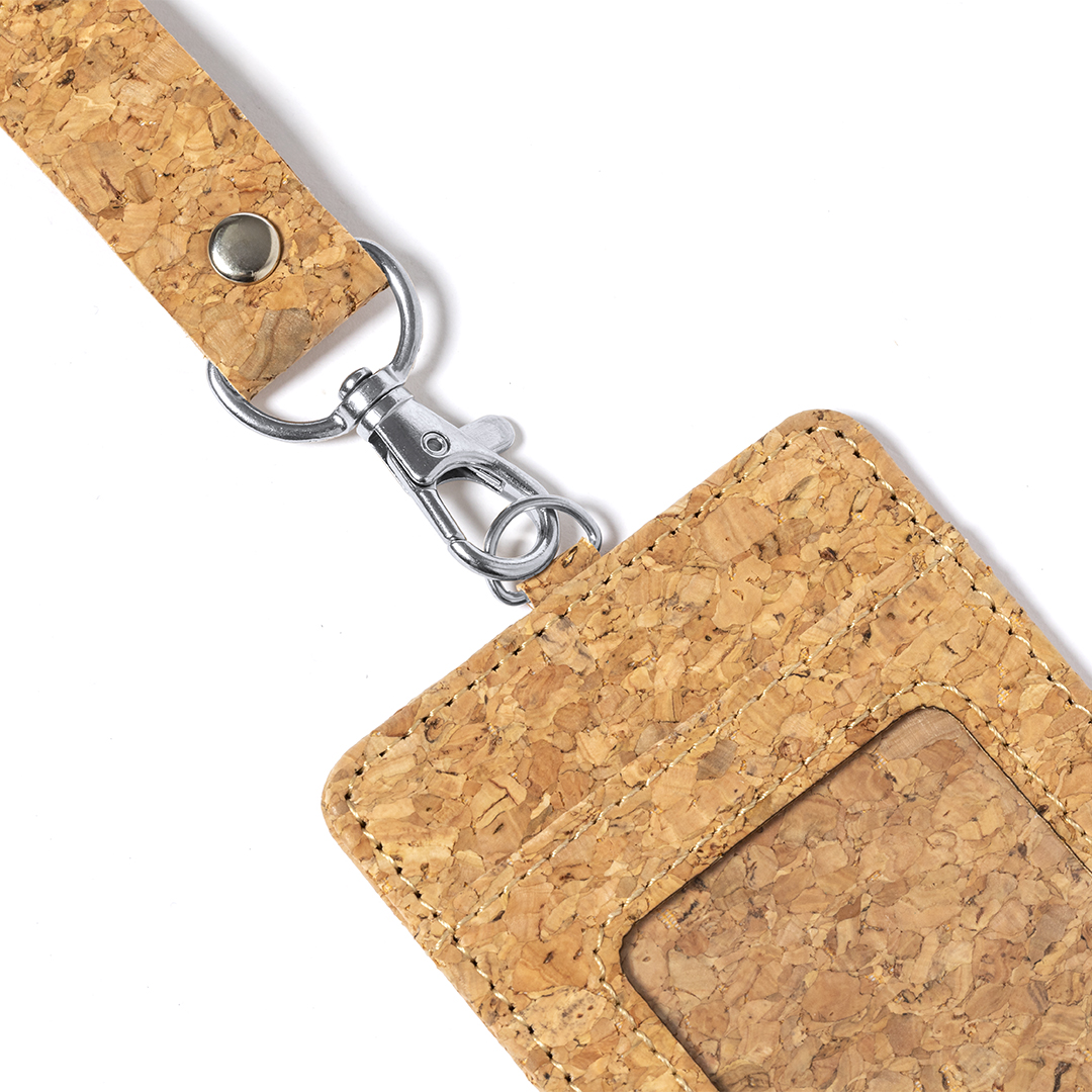 Identificador lanyard personalizado Beryel de corcho natural con mosquetón giratorio - Oficina - Regalo Promocional Personalizado - imagen 3
