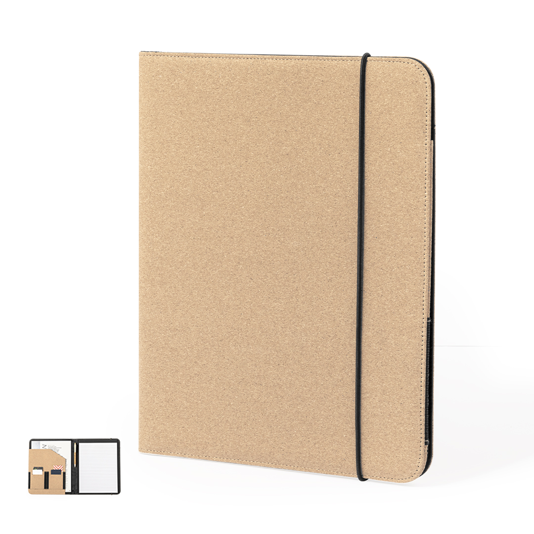 Carpeta personalizada Ohara archivadora de corcho natural con banda elástica - Oficina - Regalo Promocional Personalizado