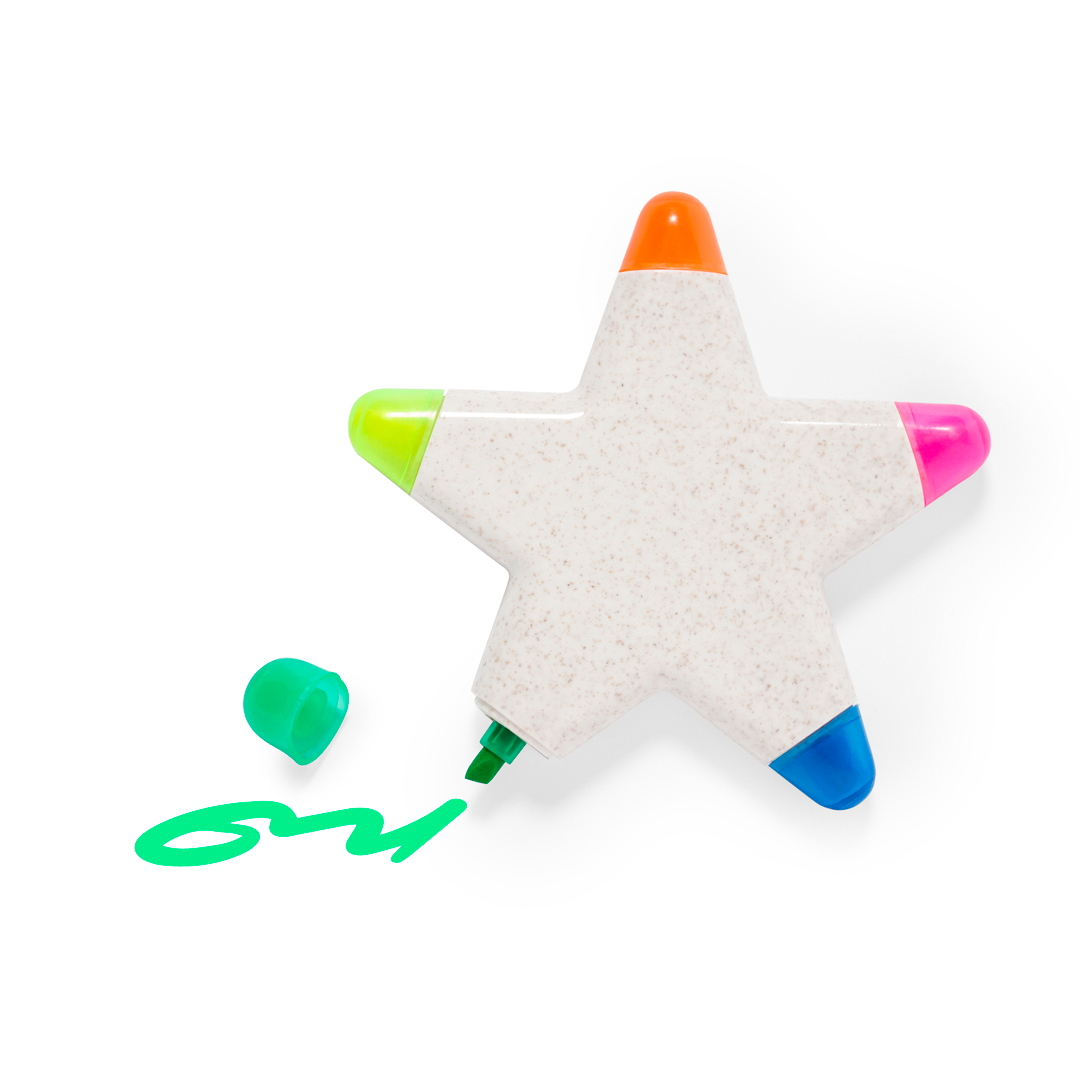 Set marcadores personalizado Pentar estrella de caña de trigo 5 colores - Oficina - Regalo Promocional Personalizado - vista alternativa