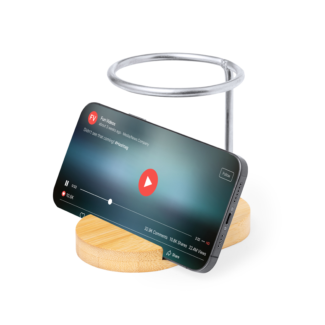 Lapicero soporte personalizado Furik de bambú con acero inox - Tecnología - Regalo Promocional Personalizado - vista alternativa