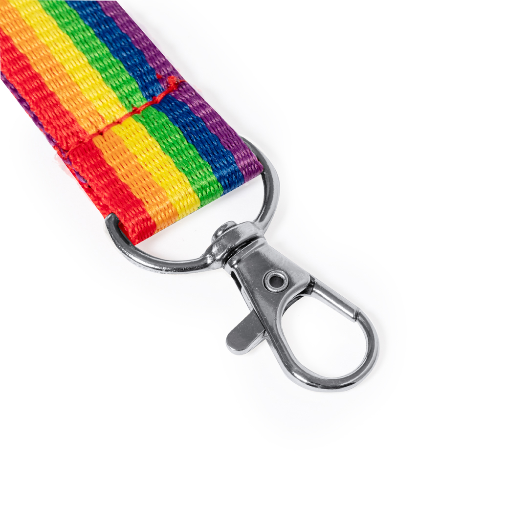 Lanyard personalizado Mapik Rainbow multicolor de poliéster con orgullo