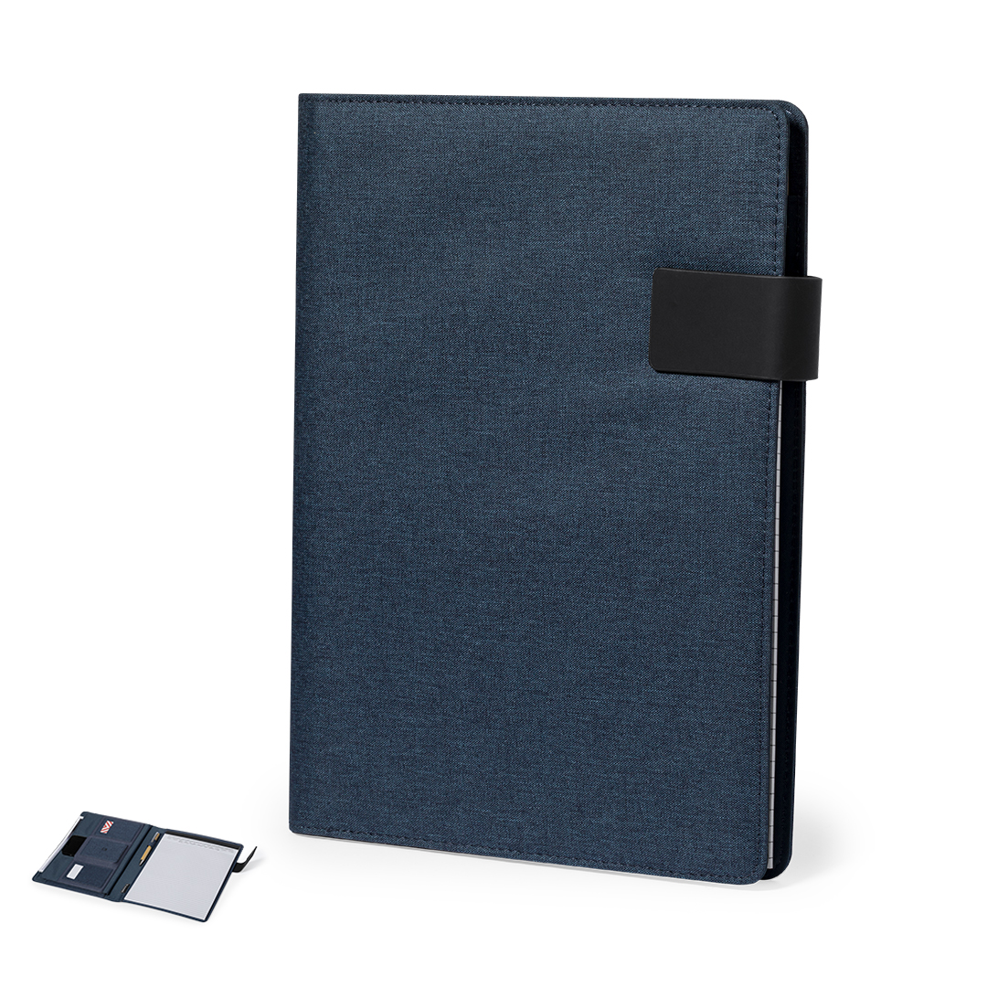 Carpeta personalizada Linnoa práctica de RPET 600D con solapa imantada - Oficina - Regalo Promocional Personalizado