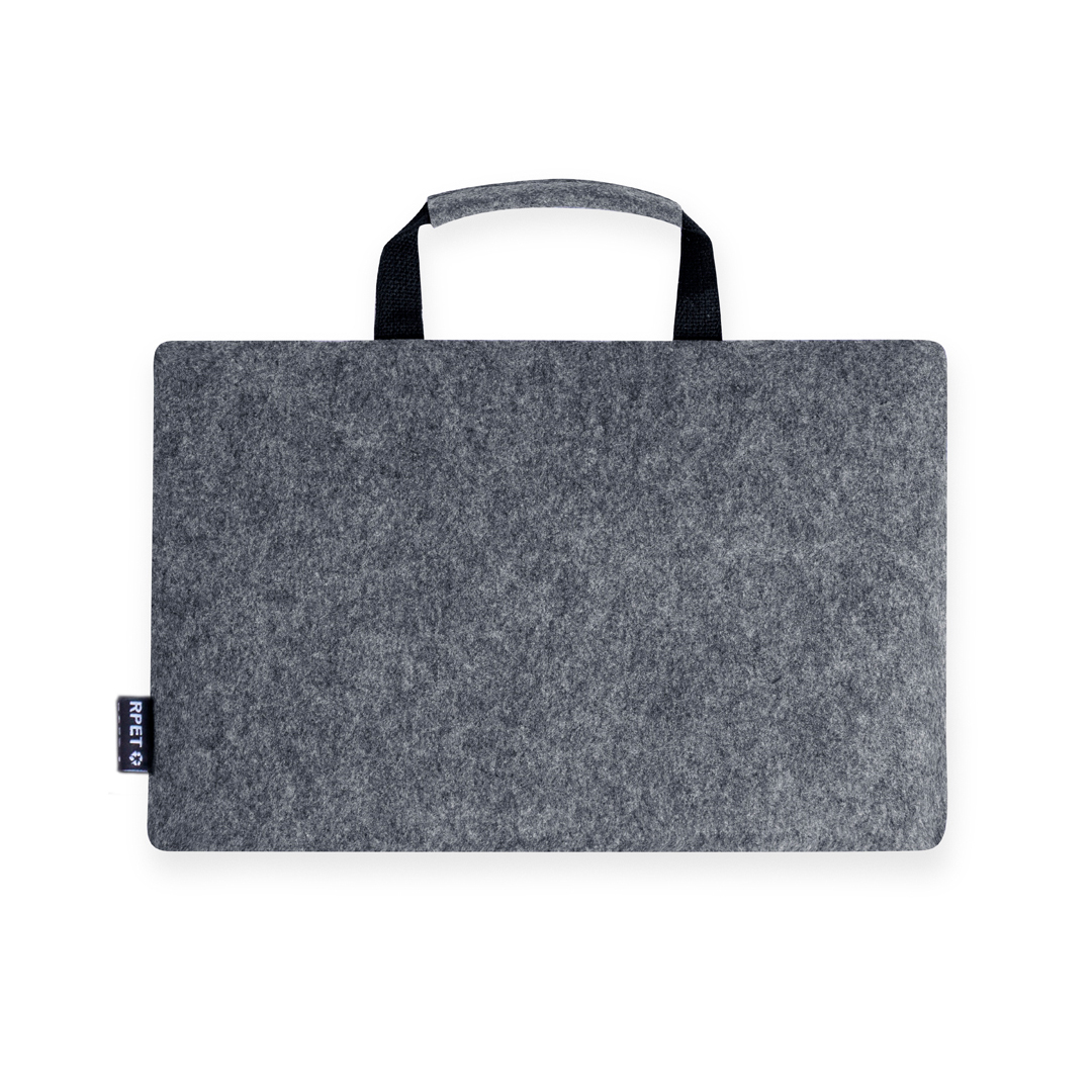 Portadocumentos personalizado Rickey de fieltro RPET melange para laptop 15"