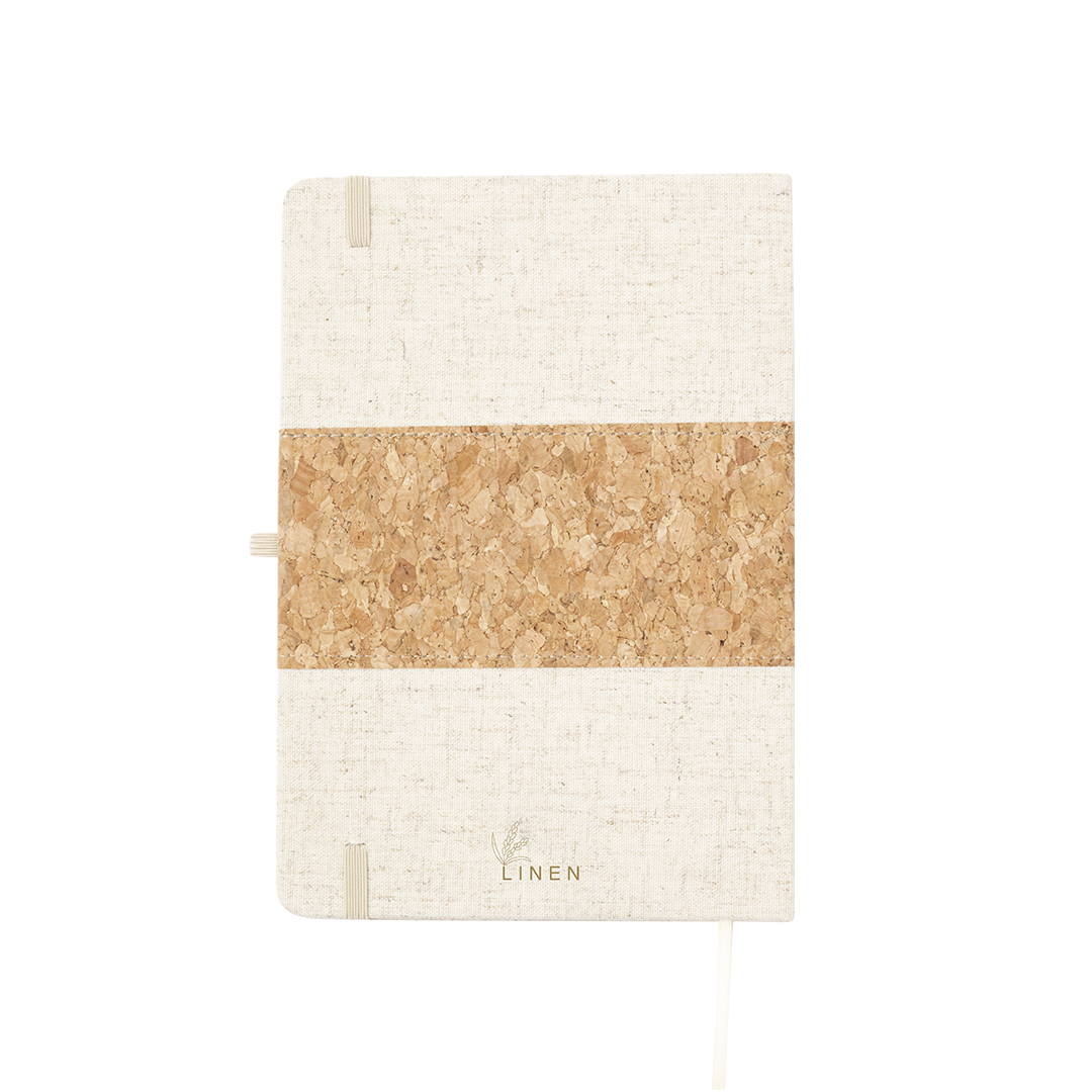 Bloc de notas personalizado Yacard de corcho y lino natural