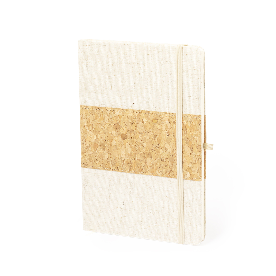 Bloc de notas personalizado Yacard de corcho y lino natural - Oficina - Regalo Promocional Personalizado